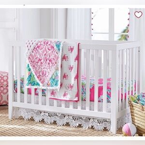 Lily Pulitzer Pink Lemonade x Pottery Barn crib sheet